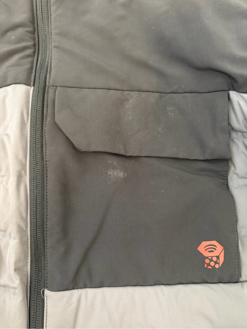 Mountain Hardwear Men's Two-Tone Hooded Puffer Jacket Black & Gray Size Medium - Picture 2 of 4
